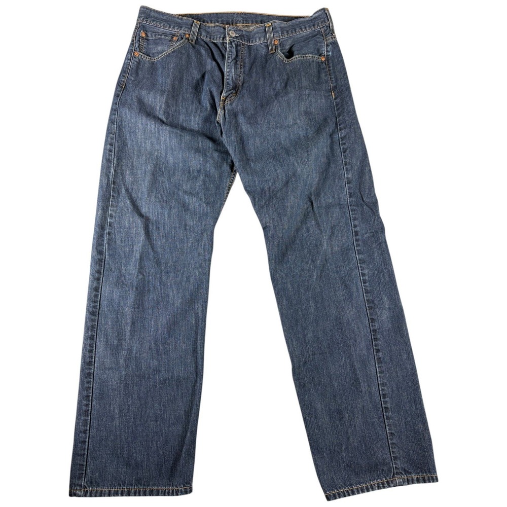 Levis 569 Loose Straight Jeans Mens 36x34 Blue Dark Wash Western Relaxed Durable